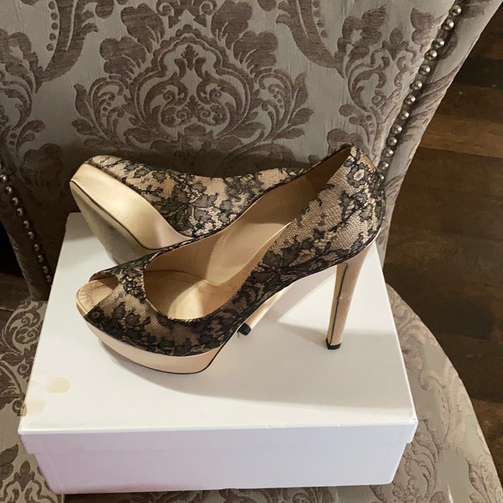 Authentic Fabric Dior peep toe.  Used once.